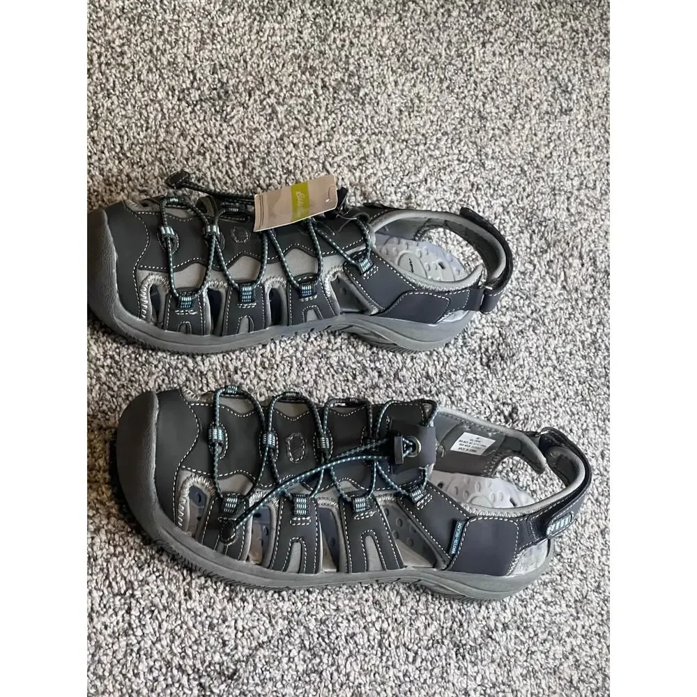 Eddie Bauer Kelowna‎ Sandals Men’s 9 Gray Adjustable Outdoors Hiking Water NWT